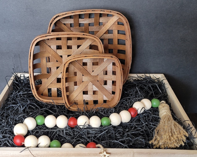 Mini Tobacco Basket Set small, Medium, Large Chocolate Brown Etsy