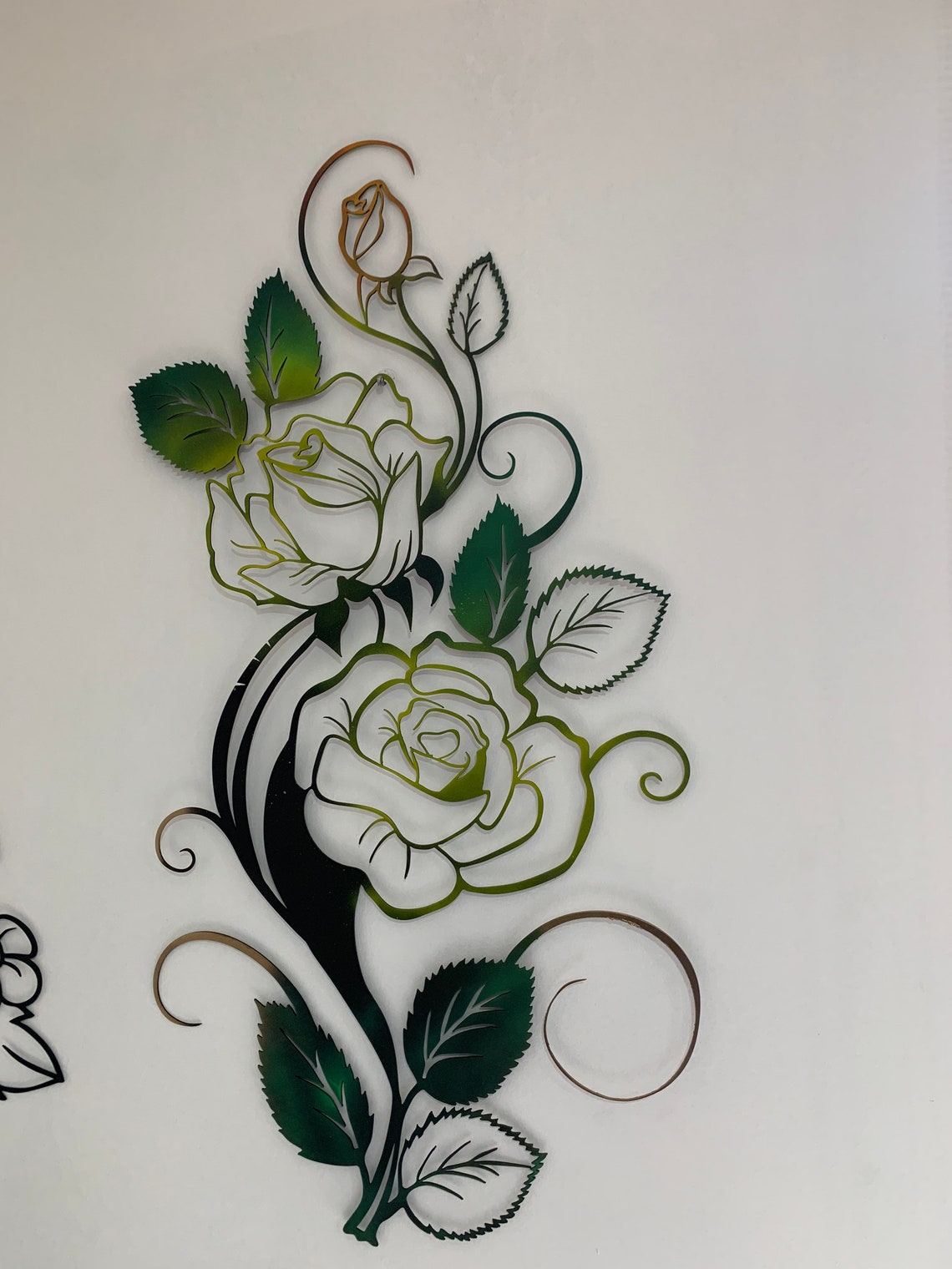 Metal Rose wall Art Metal Flower Wall Art | Etsy