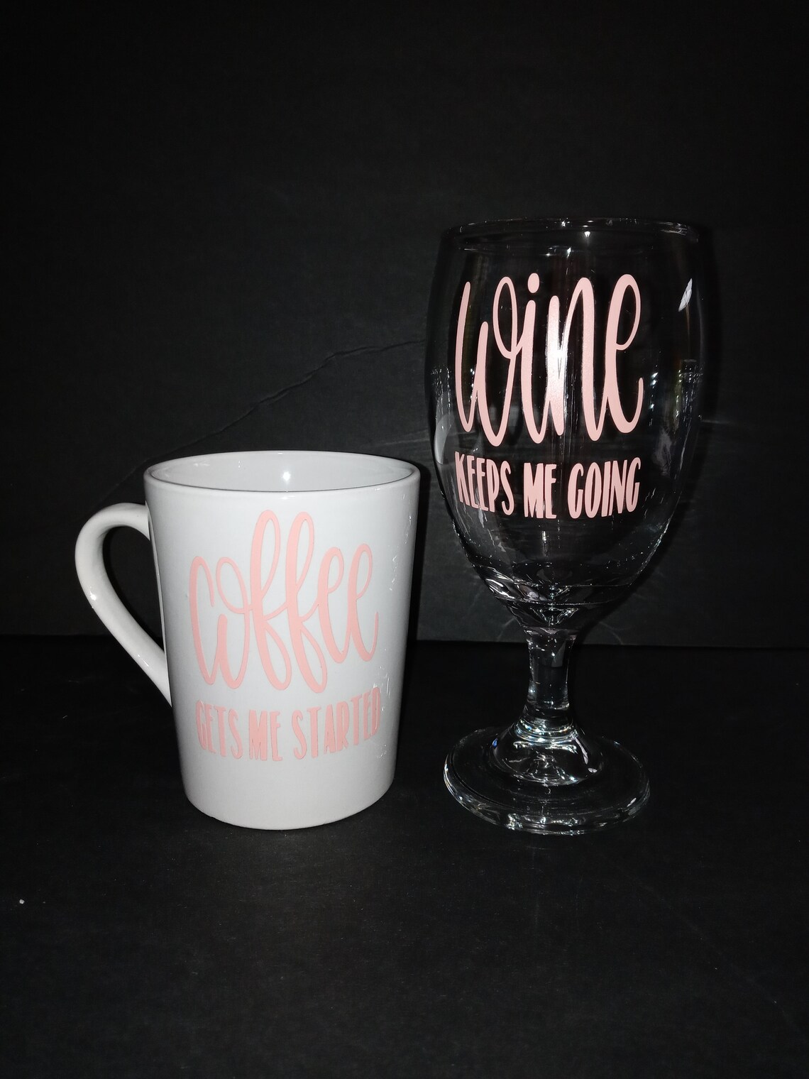Coffee mug and wine glass set Etsy
