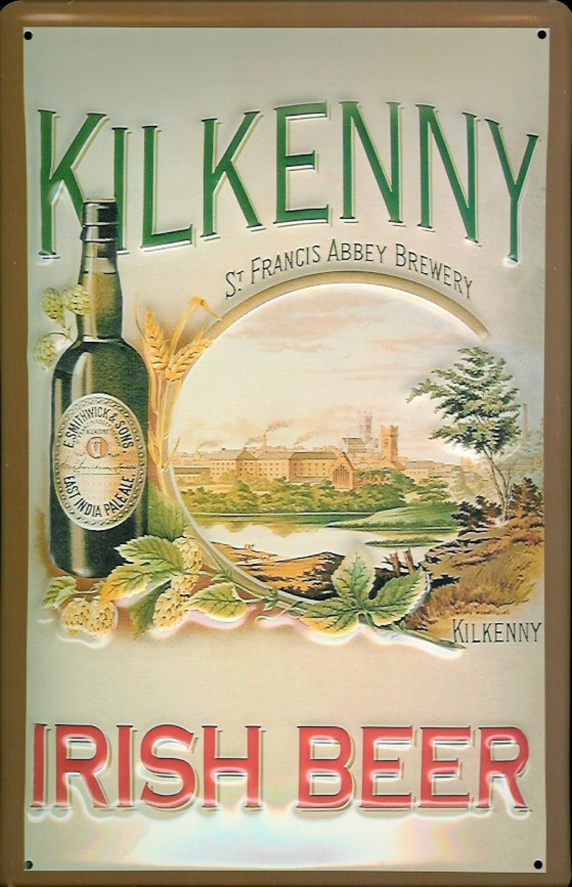 KILKENNY IRISH BEER vintage Retro Embossed Metal Advertising Etsy
