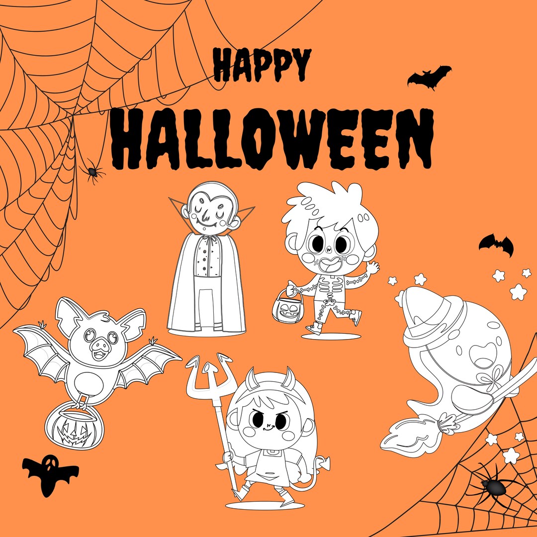 Halloween Coloring Pages For Kids Cute