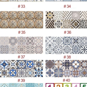 Tile Sticker Vinyl Decal for Kitchen Bathroom Backsplash Floor Decals,Self Adhesive Tile Decal,Wall Stickers,Waterproof Removable Peel&Stick