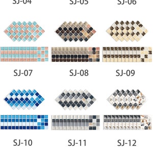 Kakeldekaler, vinyldekaler för kök, badrum, stänkskydd, golvdekaler, självhäftande kakeldekaler, 3D-mosaikväggklistermärken, vattentäta, självhäftande väggdekaler