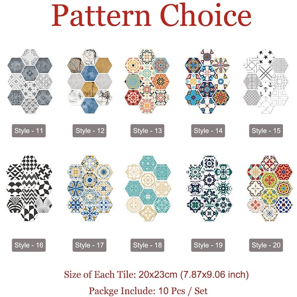 Hexagon Tile Decal Etsy