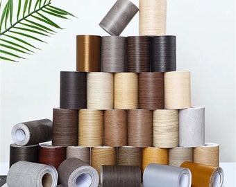 Peel and Stick PVC Wall Border Sticker, Self-adhesive Wallpaper Border, Removable Wood Grain Border Board Trim Moulding Sticker Vinyl Decals