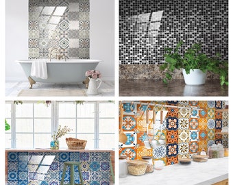 Tile Sticker Self Adhesive Tile Decal Wall Stickers for Kitchen Bathroom Backsplash Decals,Peel and Stick Vinyl Decal Waterproof Peel&Stick