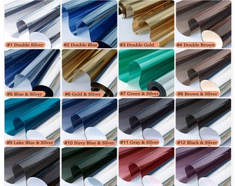 Sun Blocking One Way Mirror Reflective Tint Window Film,Self-Adhesive Static Cling Window Privacy Film,Heat Control Vinyl Anti UV Stickers