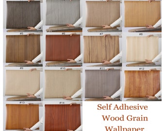 Wood Wallpaper Tile Stickers,Peel&Stick Tile Decal,Wood Grain Wall Sticker,Cabinet Countertop Furniture Self-Adhesive Waterproof Wallpaper