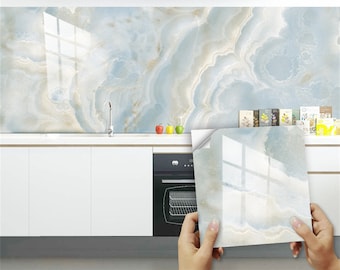 Tile Sticker Vinyl Decal for Kitchen Bathroom Backsplash Floor Decals,Self Adhesive Tile Decal,Marble Wall Stickers,Waterproof Peel&Stick