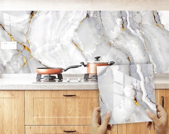 Tile Sticker Vinyl Decal for Kitchen Bathroom Backsplash Floor Decals,Self Adhesive Tile Decal,Marble Wall Stickers,Waterproof Peel&Stick