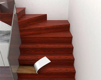 PVC Wallpaper Self-Adhesive Wood Grain Wall Border Sticker Vinyl Decal Film,Peel and Stick Border Board Trim Moulding Sticker Roll for Stair