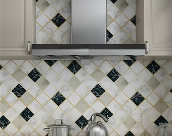 Backsplash Fliesen Aufkleber,Peel&Stick Fliesen Aufkleber,Hitzebeständige Wandsticker,Aufkleber Möbel Bad Selbstklebend Wasserfest Tapete