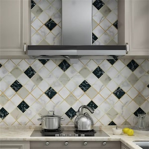 Backsplash Fliesen Aufkleber,Peel&Stick Fliesen Aufkleber,Hitzebeständige Wandsticker,Aufkleber Möbel Bad Selbstklebend Wasserfest Tapete