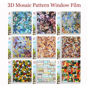 Film autoadhésif pour fenêtre, vitrail, vinyle, film givré auto-adhésif fleurs pour la maison