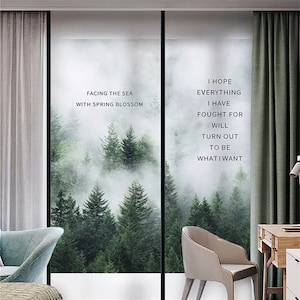 3D Premium Window Privacy Film, Static Cling Sticker,Anti-UV, No Glue, Peel and Stick, Self Adhesive Decorative Film for Home Kitchen Office
