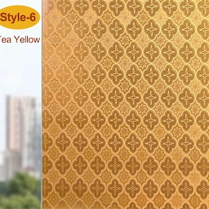 3D Premium Window Privacy Film, Static Cling Sticker,Anti-UV, No Glue, Peel and Stick, Self Adhesive Decorative Film for Home Kitchen Office Brown