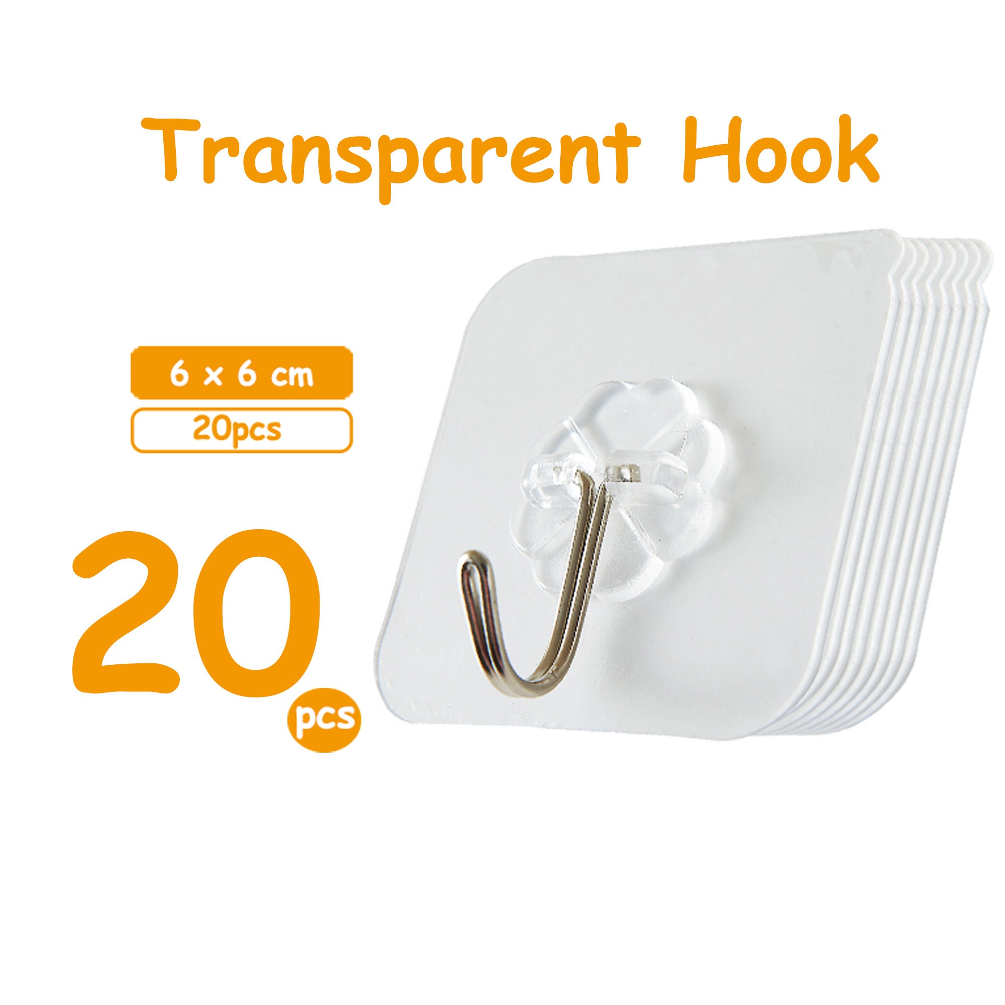 20pcs Transparent Wall HooksStrong Door Self Adhesive Hanger Etsy