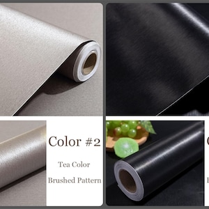 Sticky Back Plastic Self Adhesive Brushed Steel Metallic, Metallic Brushed Sticky Vinyl Fablon, Solid Color Contact Paper, Peel and Stick Wall Sticker, Removable Furniture Decor, Self Adhesive Vinyl Fridge, Waterproof Contact Paper for Countertop Furniture Renovation, Peel and Stick Sticky Back Plastic for Desk, Cabinet, Drewer, Cupboard, Refrigerator, Elevator Decoration, Home Decals