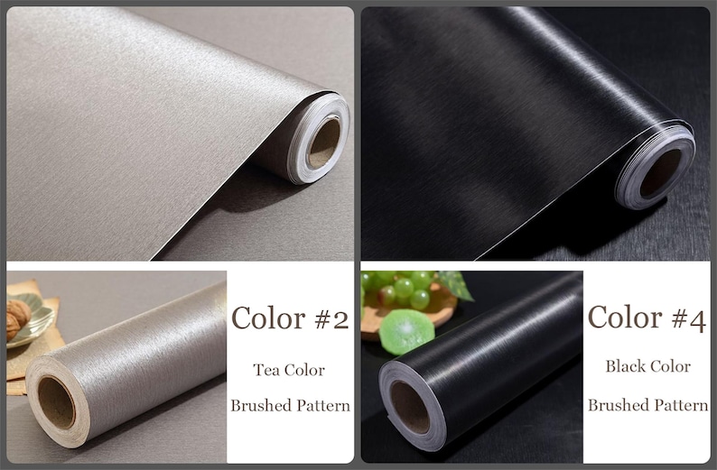 Sticky Back Plastic Self Adhesive Brushed Steel Metallic, Metallic Brushed Sticky Vinyl Fablon, Solid Color Contact Paper, Peel and Stick Wall Sticker, Removable Furniture Decor, Self Adhesive Vinyl Fridge, Waterproof Contact Paper for Countertop Furniture Renovation, Peel and Stick Sticky Back Plastic for Desk, Cabinet, Drewer, Cupboard, Refrigerator, Elevator Decoration, Home Decals