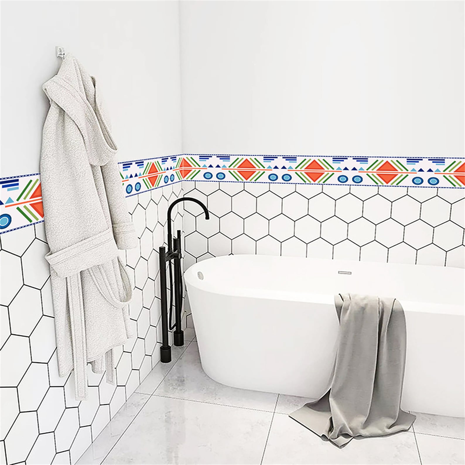 Tile Sticker Vinyl Decal for Kitchen Bathroom Backsplash Floor Decals, Self Adhesive Tile Decal ...