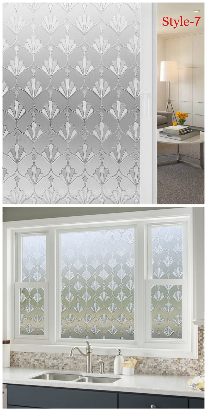 3D Premium Window Privacy Film, Static Cling Sticker,anti-uv, No Glue ...