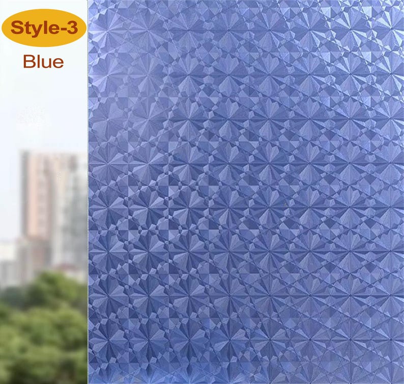 Película de privacidad 3D premium para ventanas, adhesivo estático, anti-UV, sin pegamento, fácil de despegar y pegar, película decorativa autoadhesiva para el hogar, la cocina y la oficina. Style - 3