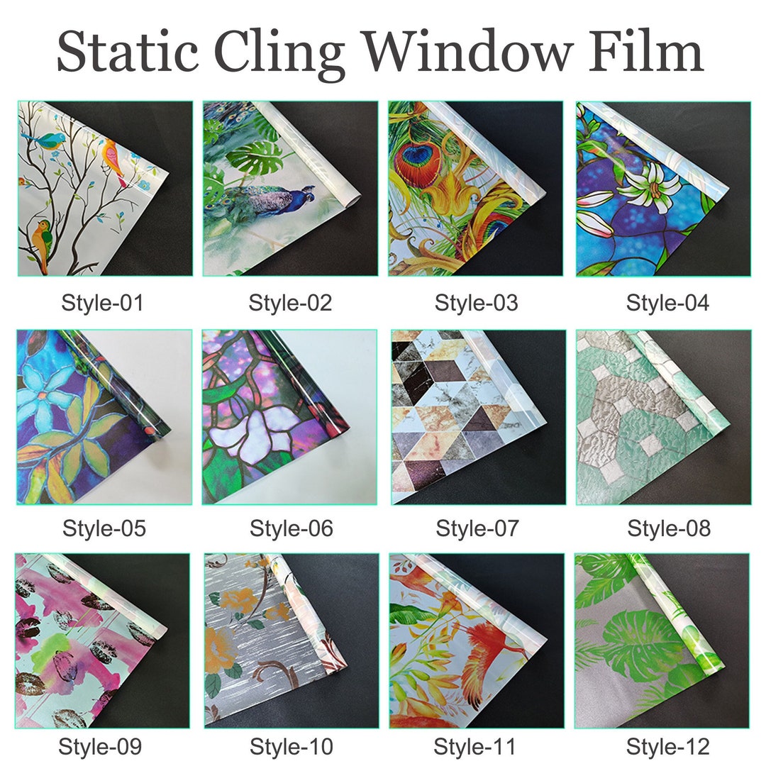 Frosted Stained Glass Window Privacy Film, Glass Cling Window Film ...