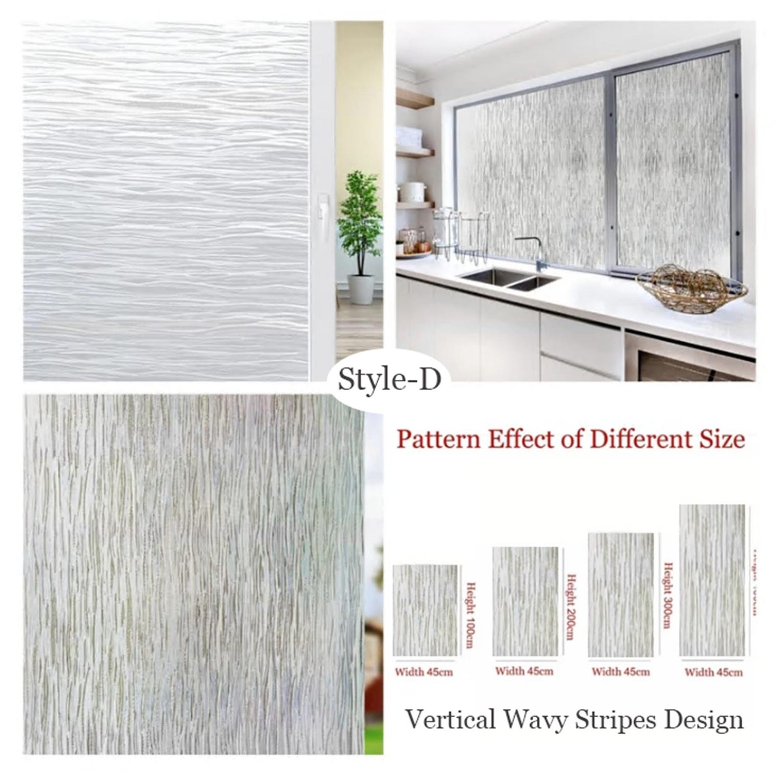 Window Film Frosted Static Cling Sticker Stained Glass Film Decorative ...