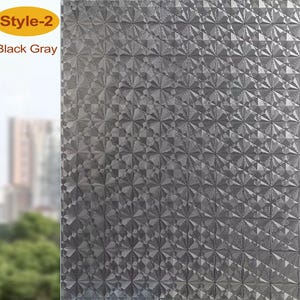 Película de privacidad 3D premium para ventanas, adhesivo estático, anti-UV, sin pegamento, fácil de despegar y pegar, película decorativa autoadhesiva para el hogar, la cocina y la oficina. Style - 2