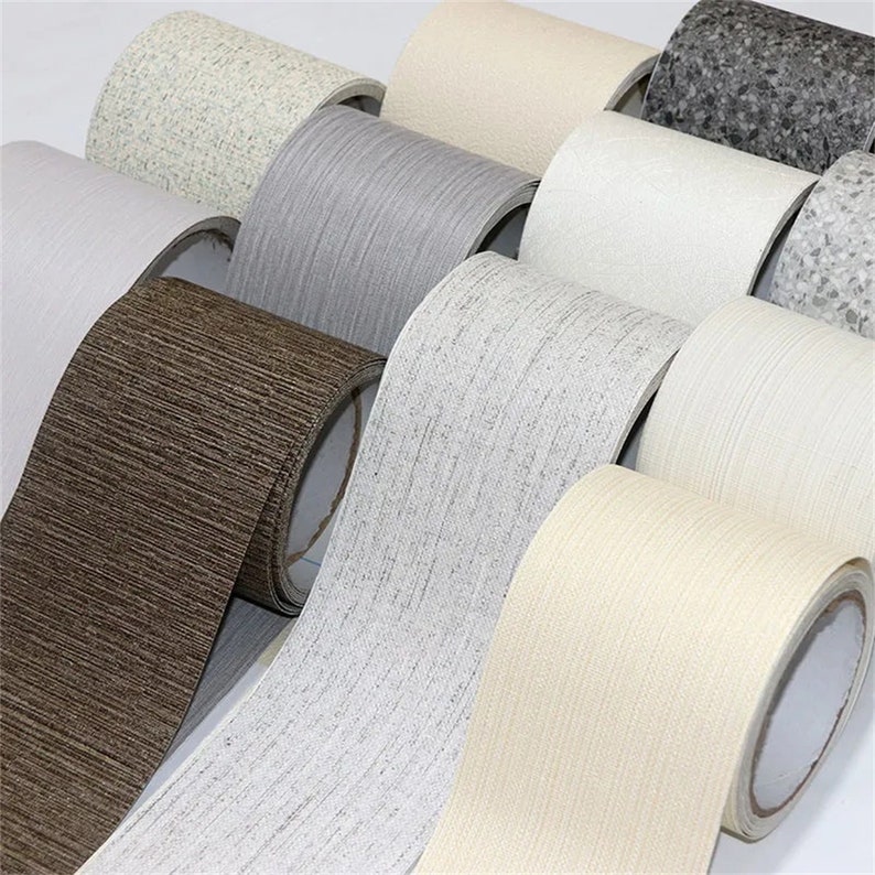 Peel and Stick PVC Self-Adhesive Wallpaper Border Board Trim Moulding Sticker,Wood Grain Wall Border Sticker Vinyl Decal Film for Home Tiles image 1