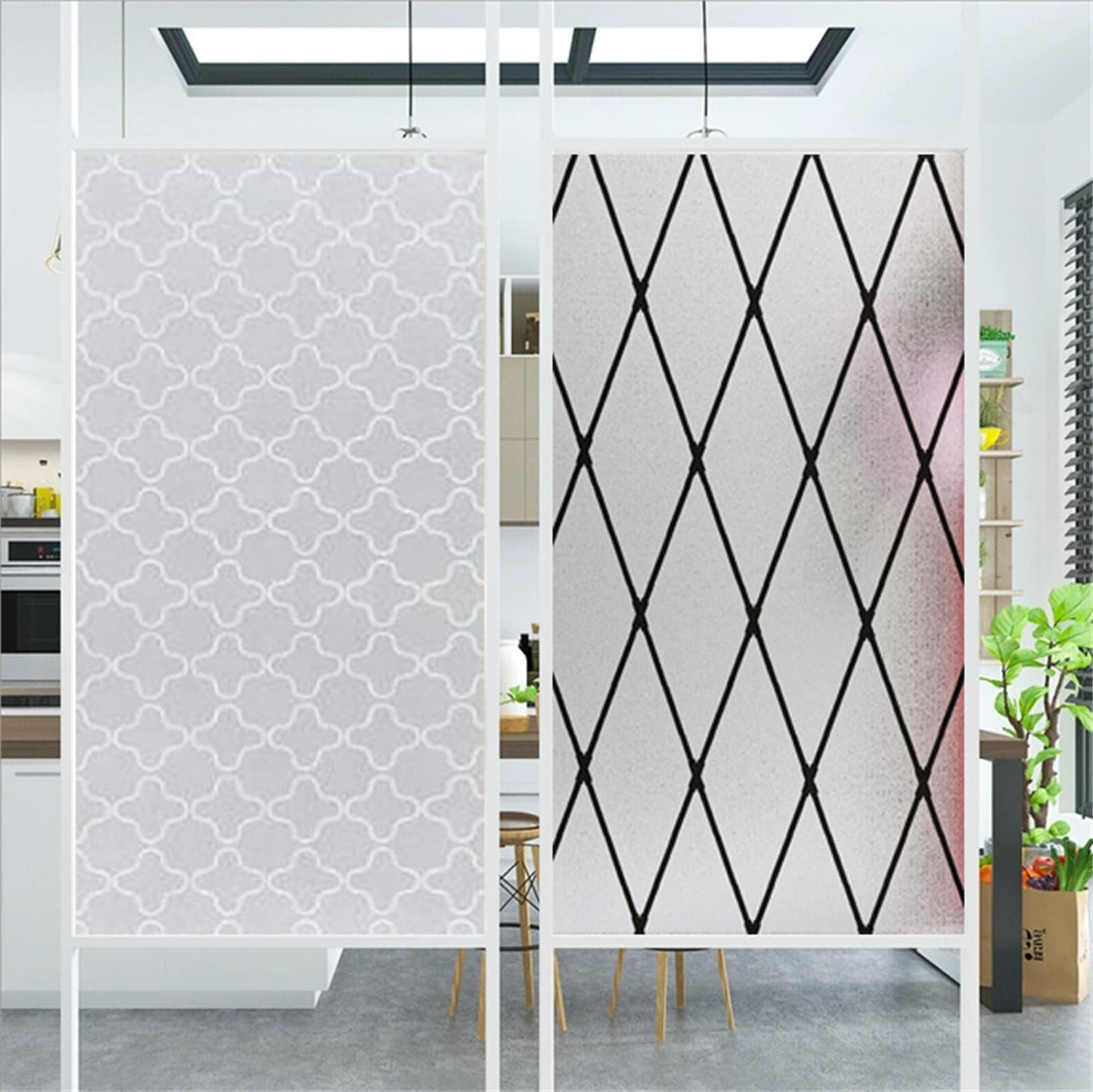Window Film Frosted Static Cling Sticker Stained Glass Film Decorative ...