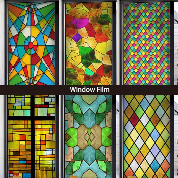 Stained Glass Window Film Etsy