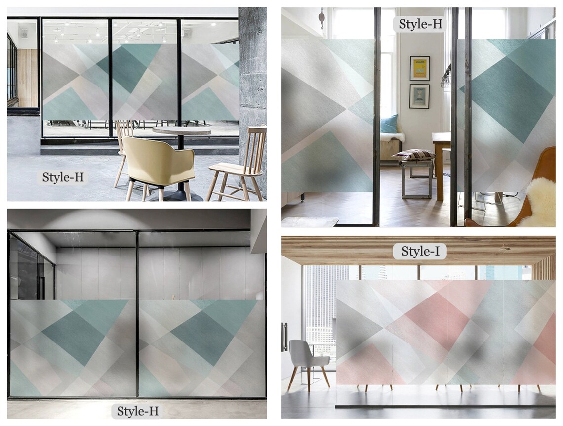 Decortive Window Film Privacy,static Cling Window Stickers,geometry ...