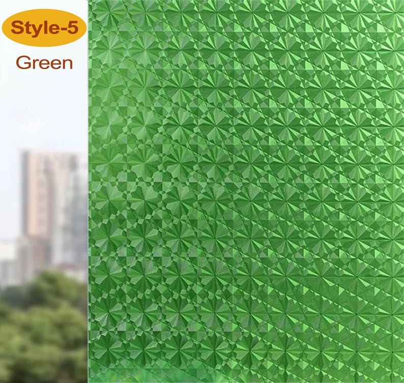 Película de privacidad 3D premium para ventanas, adhesivo estático, anti-UV, sin pegamento, fácil de despegar y pegar, película decorativa autoadhesiva para el hogar, la cocina y la oficina. Style - 5