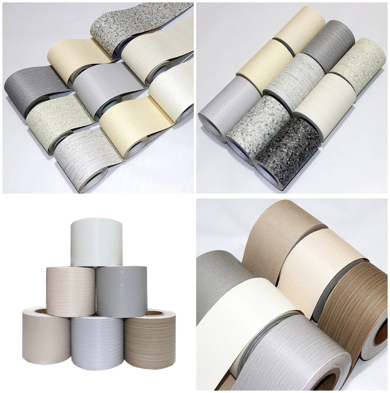 Peel and Stick PVC Self-Adhesive Wallpaper Border Board Trim Moulding Sticker,Wood Grain Wall Border Sticker Vinyl Decal Film for Home Tiles image 2
