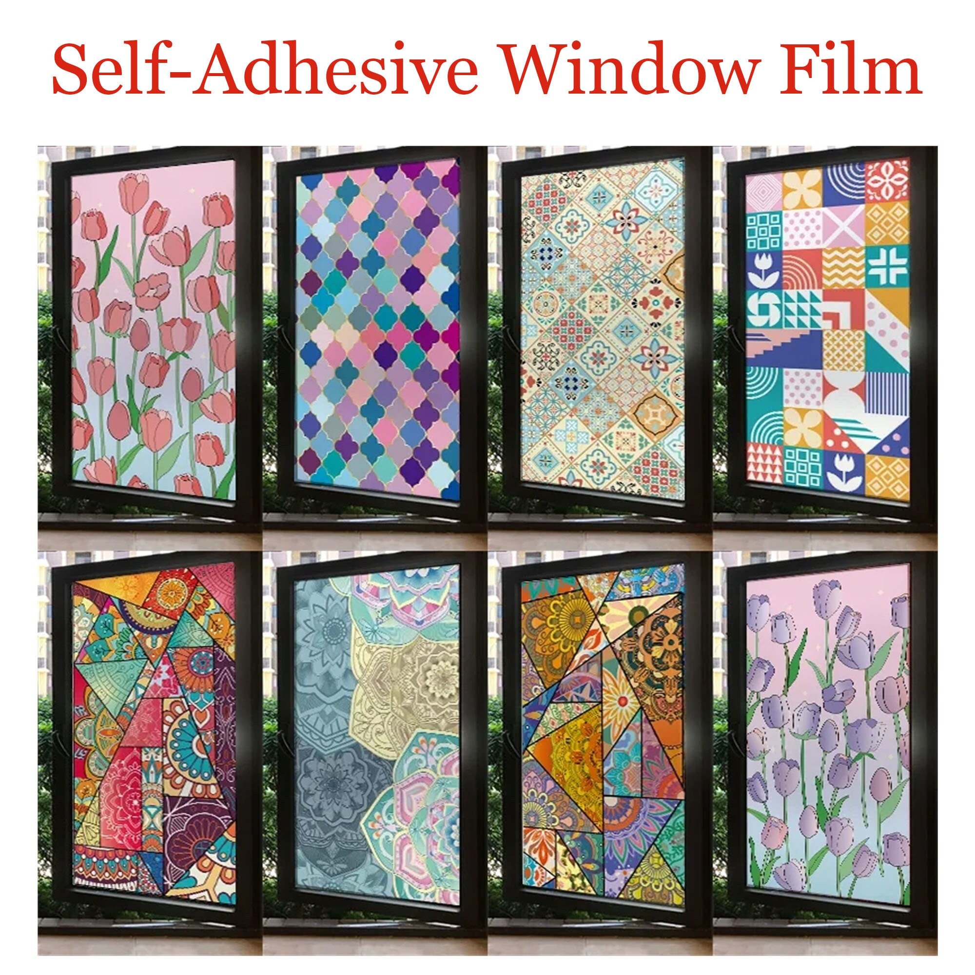 3D Premium Window Privacy Film, Static Cling Sticker,anti-uv, No Glue ...