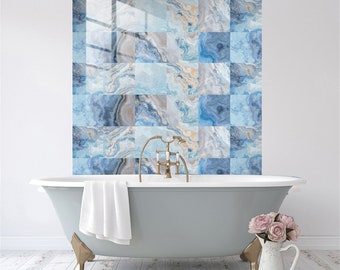 Tile Sticker Vinyl Decal for Kitchen Bathroom Backsplash Floor Decals,Self Adhesive Tile Decal,Marble Wall Stickers,Waterproof Peel&Stick