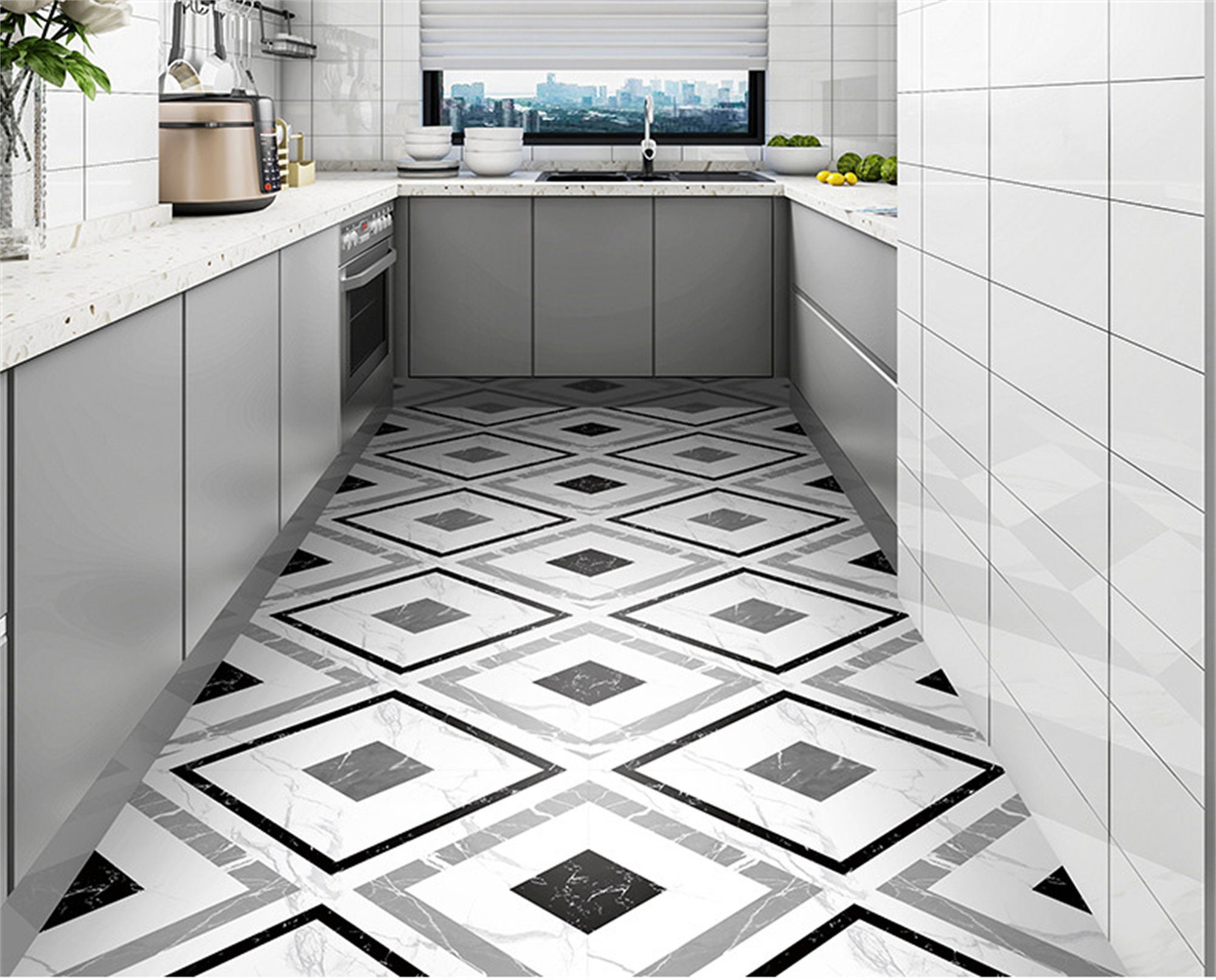 Floor Tile Stickers,marble Peel and Stick Tile Decoration for Bathroom, kitchen,living Room,floor Decals,waterproof,removable,modern Art - Etsy, image size:2000x1612