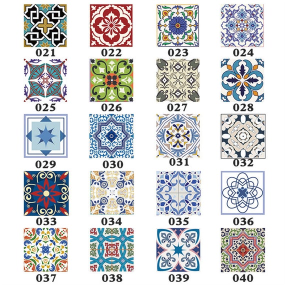 Umelee Adesivi Per Piastrelle 24 Pezzi, 15×15 Cm, Piastrelle Adesive Impermeabile In Stile Marocchino, Adesivo Da Parete In PVC Per Fai Da Te, Cucina, Bagno, Camera Da Letto, Ufficio, Mobili - 3