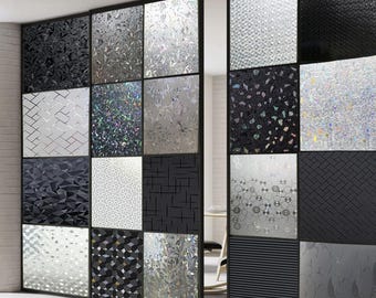 Window Privacy Film,Blackout Static Cling Privacy Window Film,No Glue Window Cling,Self-Adhesive Decorative Glass Sticker Anti UV Glass Tint