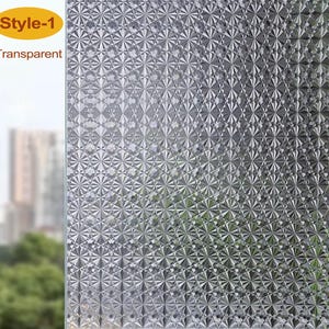 Película de privacidad 3D premium para ventanas, adhesivo estático, anti-UV, sin pegamento, fácil de despegar y pegar, película decorativa autoadhesiva para el hogar, la cocina y la oficina. Style - 1