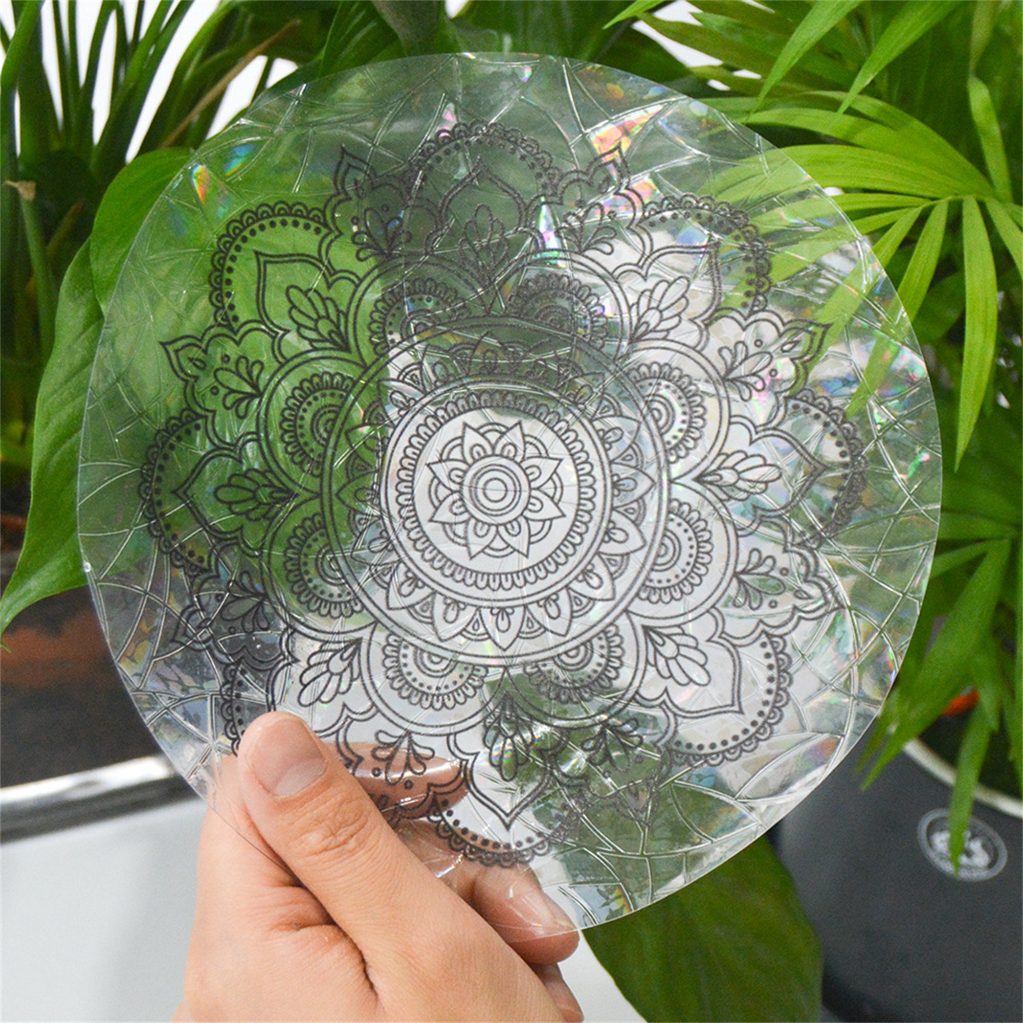 Mandala Fensteraufkleber Mit Prismaeffekt - Vogelschutz & Bunte Lichtreflexe