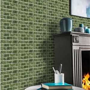 Glossy 3D Metro Self Adhesive Contemporary Splashback Mosaics Tile Sticker,Waterproof,Wall Decal,Tile Backsplash Decals,Kitchen,Bathroom