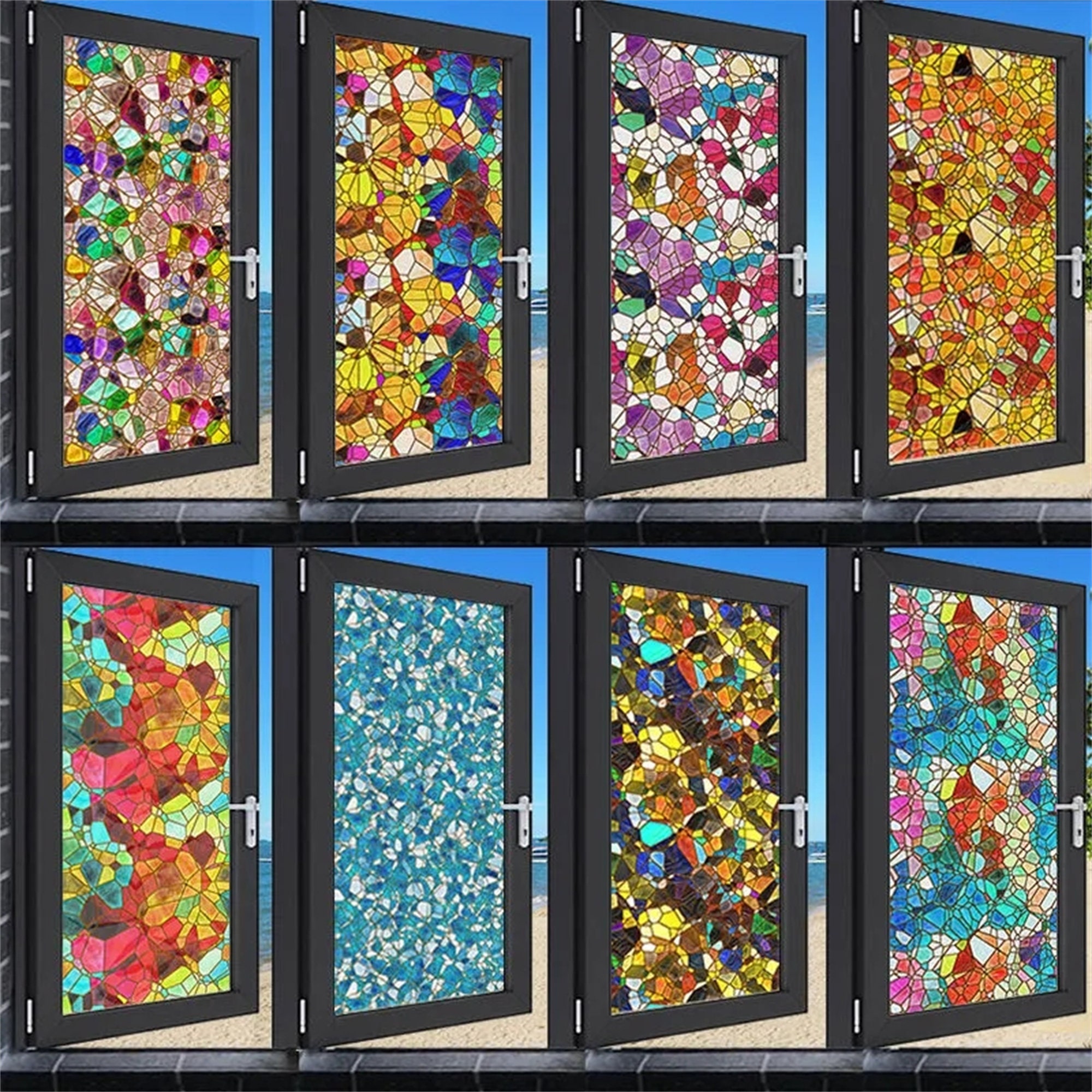 Wecrejoni 12 Sheets Variety Stained Glass Sheets,4 X 6 Cathedral Art Glass  Variety Mixed Textures Glass Sheets for Stained Glass Projects, for Crafts  (Mix-2)