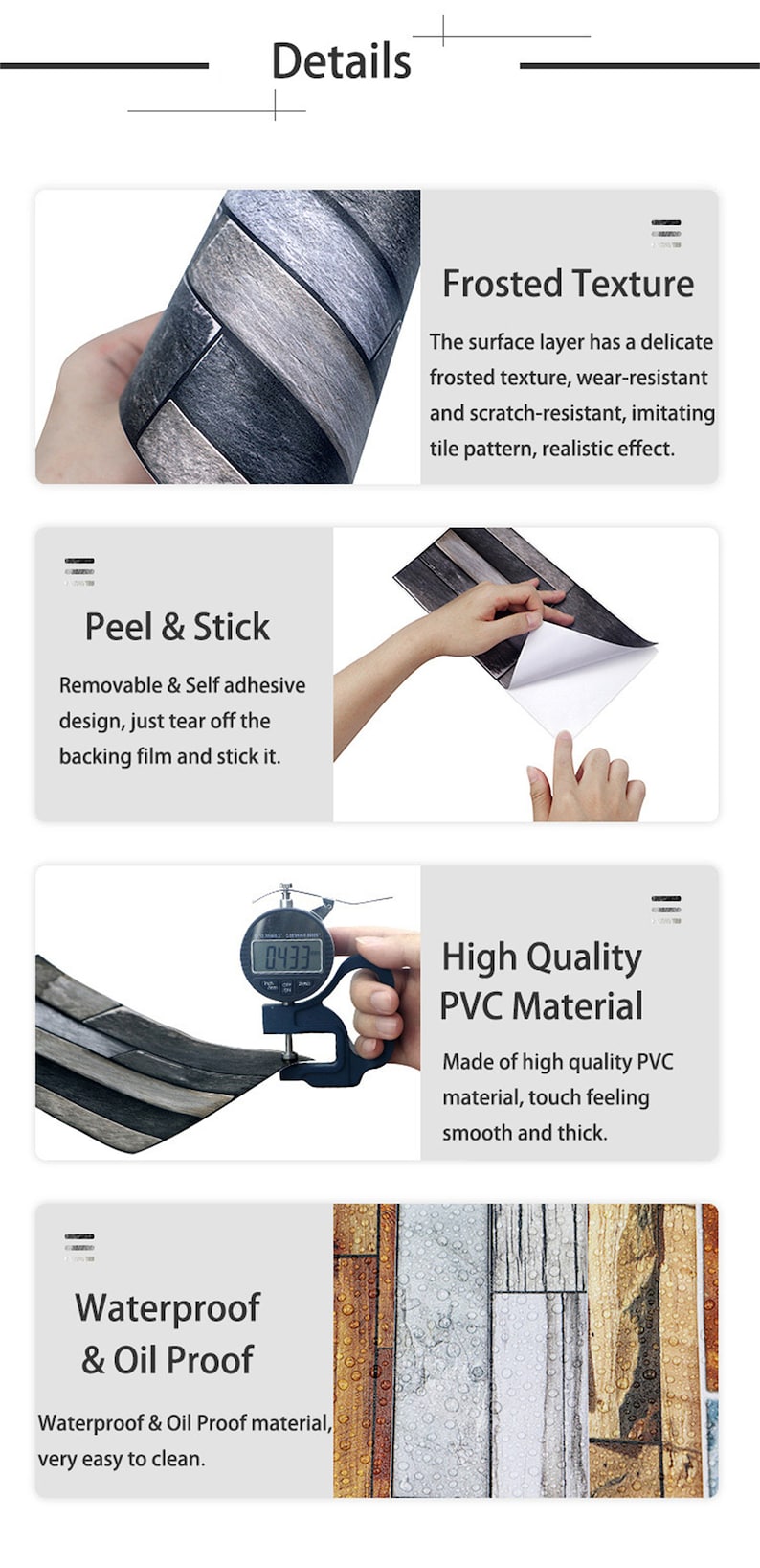 Peel and Stick Wood Grain Tile Backsplash Decalself Adhesive Etsy