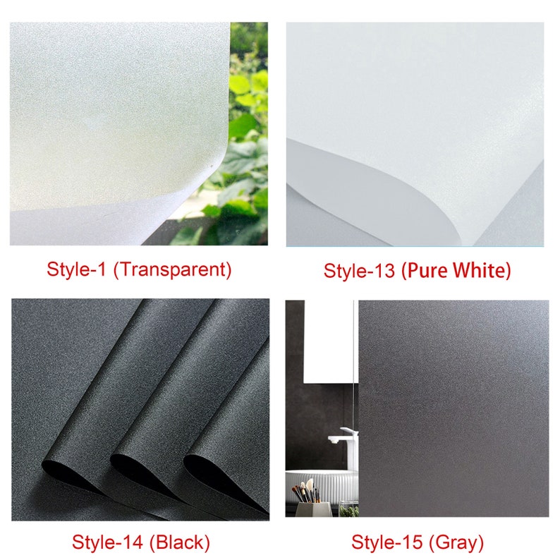 3D Premium Window Privacy Film, Static Cling Sticker,Anti-UV, No Glue, Peel and Stick, Removable Glass Film, Reusable Glass Sticker Vinyl Film Self Adhesive Decorative Film for Home Kitchen Office Bathroom Bedroom Living Room Dormitory Laundry Room