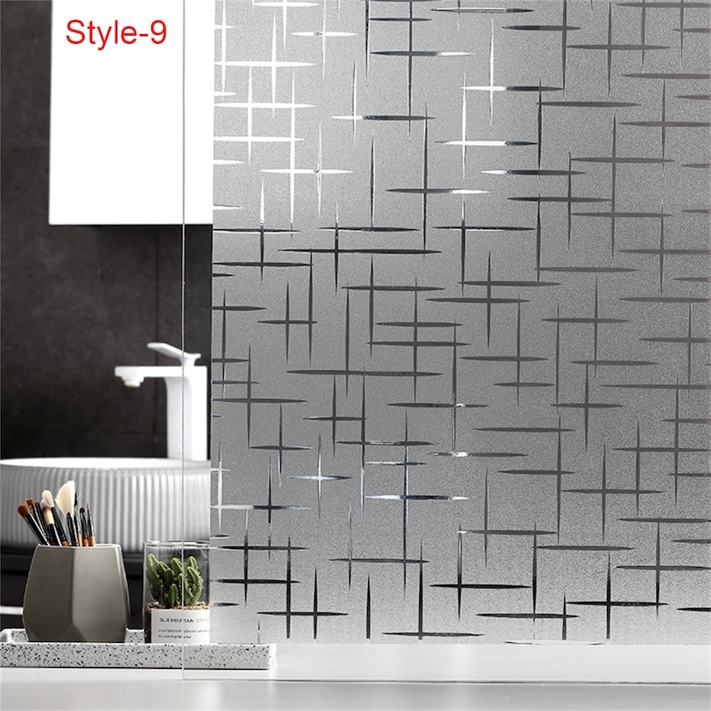 3D Premium Window Privacy Film, Static Cling Sticker,Anti-UV, No Glue, Peel and Stick, Removable Glass Film, Reusable Glass Sticker Vinyl Film Self Adhesive Decorative Film for Home Kitchen Office Bathroom Bedroom Living Room Dormitory Laundry Room
