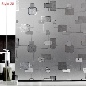 3D Premium Window Privacy Film, Static Cling Sticker,Anti-UV, No Glue, Peel and Stick, Removable Glass Film, Reusable Glass Sticker Vinyl Film Self Adhesive Decorative Film for Home Kitchen Office Bathroom Bedroom Living Room Dormitory Laundry Room