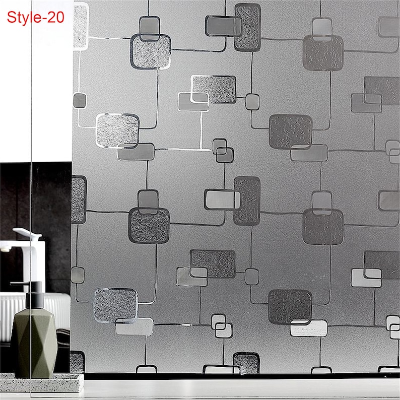 3D Premium Window Privacy Film, Static Cling Sticker,Anti-UV, No Glue, Peel and Stick, Removable Glass Film, Reusable Glass Sticker Vinyl Film Self Adhesive Decorative Film for Home Kitchen Office Bathroom Bedroom Living Room Dormitory Laundry Room
