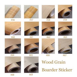 Wood Grain Contact Paper, Wood Texture Self Adhesive Paper, Peel and Stick Wall Border Sticker for Cabinet Desktop Living Room Home Decor